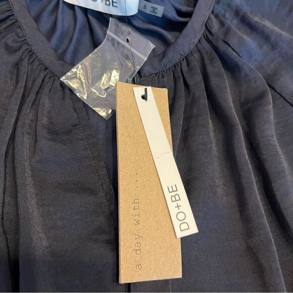 NWT DO+BE Long Sleeve Navy Blue  Ruffle Mini Dress Size Medium - Picture 6 of 7